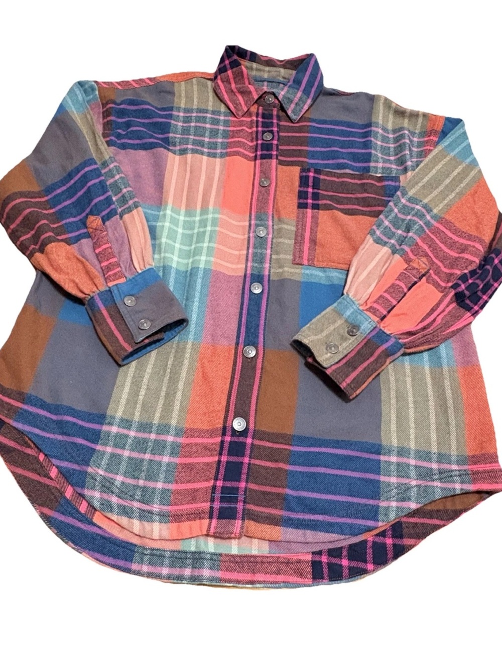 NWOT - WE THE FREE Ashley Plaid Long Sleeve Button Front Shirt - FREE PEOPLE - Picture 4 of 9